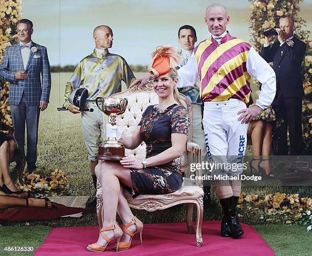 Glen Boss, three-time Emirates Melbourne Cup winning jockey and Alison Saville, Black Caviar connection and former Myer Fashions on the Field...