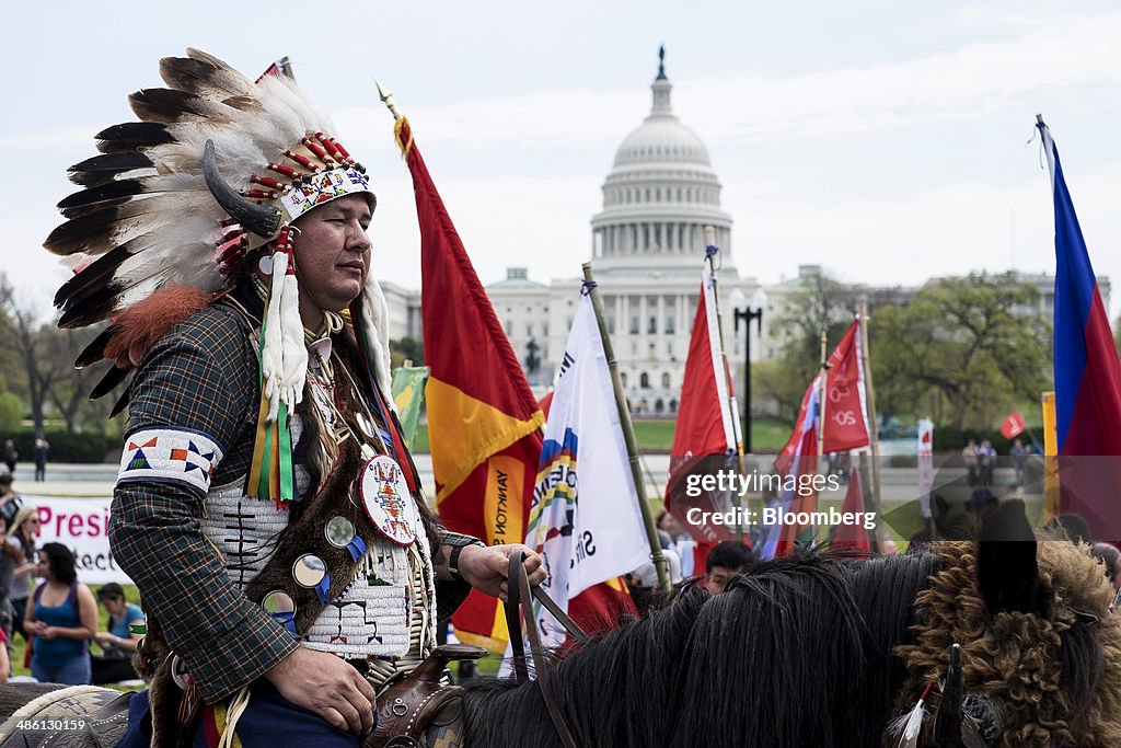 Farmers, Ranchers And Tribes Protest Keystone XL Pipeline