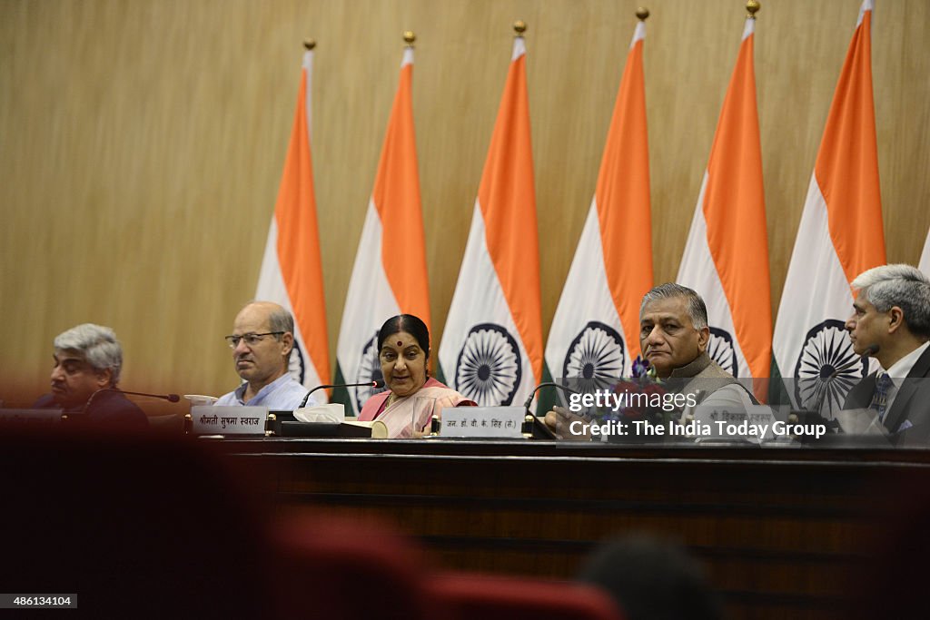 Media briefing by Sushma Swaraj
