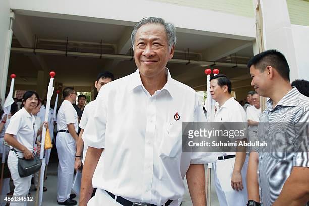 People's Action Party candidate for the Bishan-Toa Payoh Group Representation Constituency , Dr Ng Eng Hen makes his way to the nomination centre at...