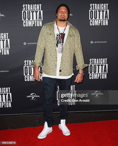 Willie Mason arrives ahead of the 'Straight Outta Compton' Australian Premiere on September 1, 2015 in Sydney, Australia.