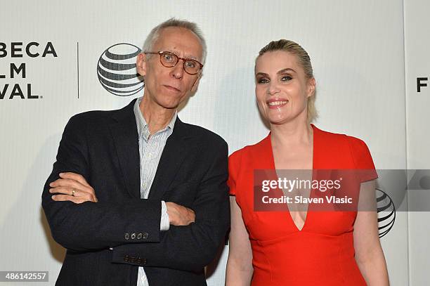 Writer David Ives and actress Emmanuelle Seigner attend the "Venus in Fur" Premiere during the 2014 Tribeca Film Festival at BMCC Tribeca PAC on...