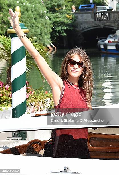 Festival hostess Elisa Sednaoui arrives at Lido during the 72nd Venice Film Festival on September 1, 2015 in Venice, Italy.