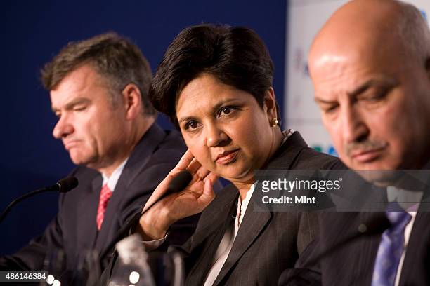 Michael D White, Chairman and Chief Executive Officer of PepsiCo International with Indra Nooyi, Chairman & Chief Executive Officer of PepsiCo, Saad...