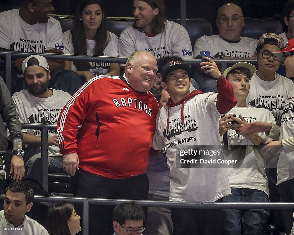 Toronto Mayor Rob Ford sits in section 318 six rows from the top of the building