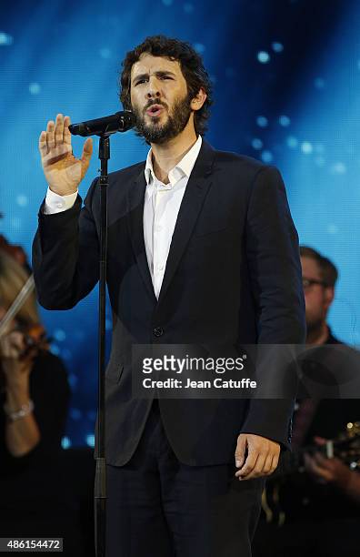 Josh Groban performs during the 15th Annual USTA Opening Night Gala on Day 1 of the 2015 US Open at USTA Billie Jean King National Tennis Center on...