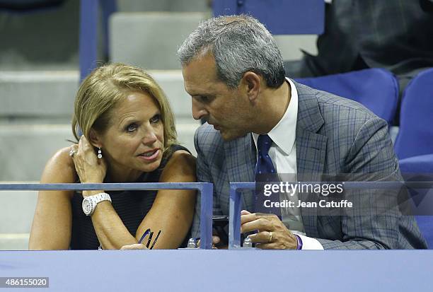 Katie Couric and husband John Molner attend the 15th Annual USTA Opening Night Gala on Day 1 of the 2015 US Open at USTA Billie Jean King National...