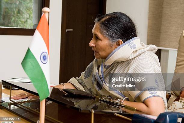 Savitri Jindal, Non-Executive Chairperson, Jindal Steel & Power Limited, during election campaign on November 12, 2009 in New Delhi, India. Savitri...