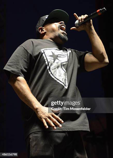 Sen Dog of Cypress Hill performs during Riot Fest at the National Western Complex on August 28, 2015 in Denver, Colorado.