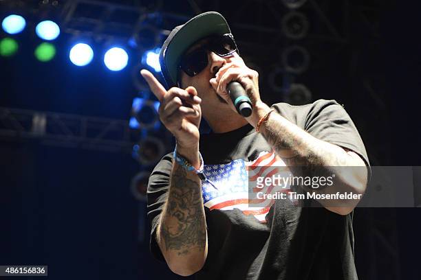 Real of Cypress Hill performs during Riot Fest at the National Western Complex on August 28, 2015 in Denver, Colorado.