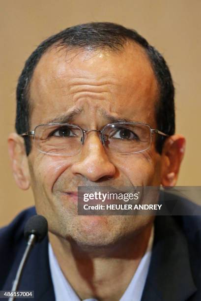 Brazil's construction giant Odebrecht president Marcelo Odebrecht gestures during a hearing of the parliamentary committee of the Petrobras...