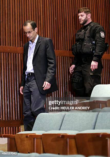 Brazil's construction giant Odebrecht president Marcelo Odebrecht arrives for a hearing of the parliamentary committee of the Petrobras investigation...