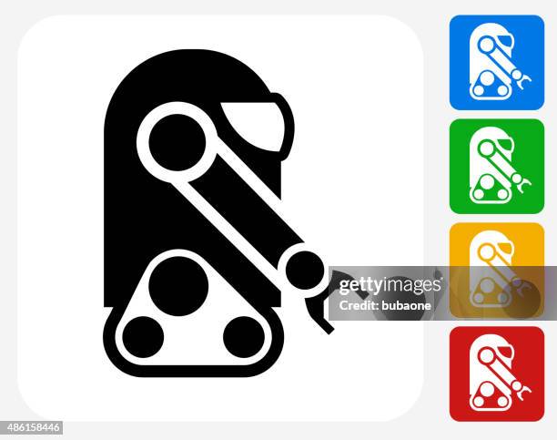 stockillustraties, clipart, cartoons en iconen met traveling robot icon flat graphic design - joint body part