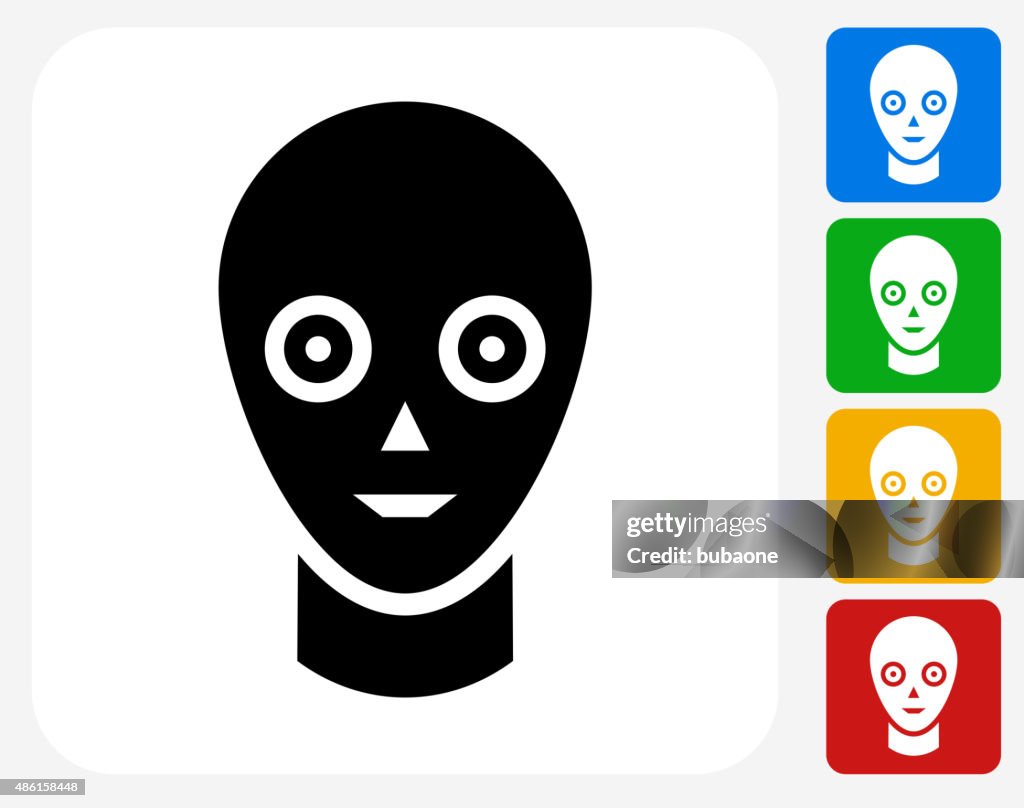 Robot Face Icon Flat Graphic Design