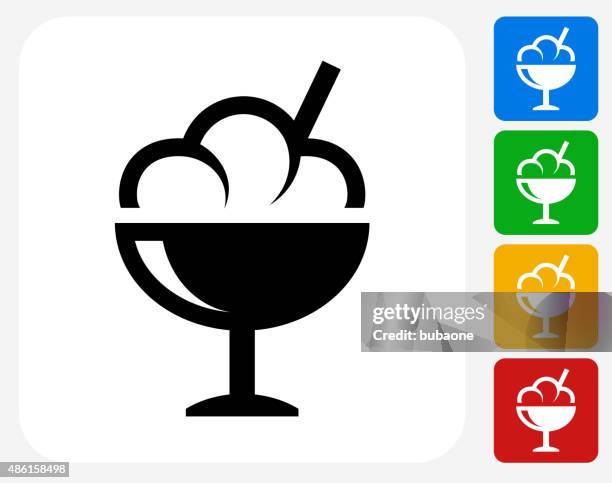 stockillustraties, clipart, cartoons en iconen met ice-cream icon flat graphic design - sundae