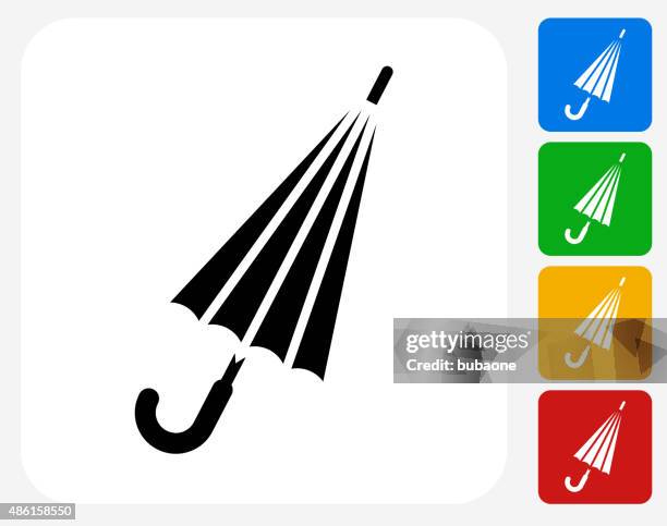 closed umbrella icon flat graphic design - umberella closed stock illustrations