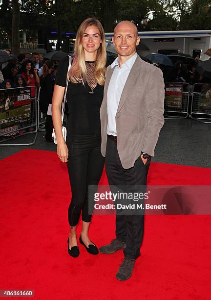 Carolin Hauskeller and Matt Dawson attend the World Premiere of "Building Jerusalem" at the Empire Leicester Square on September 1, 2015 in London,...