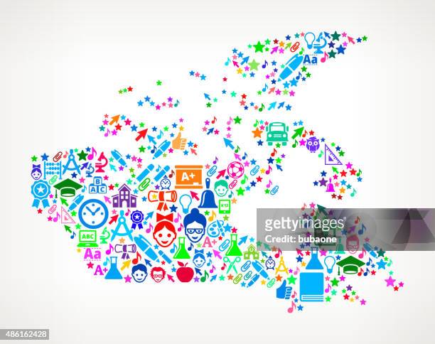 canada on school and education icon pattern - beyond sport global awards stock illustrations
