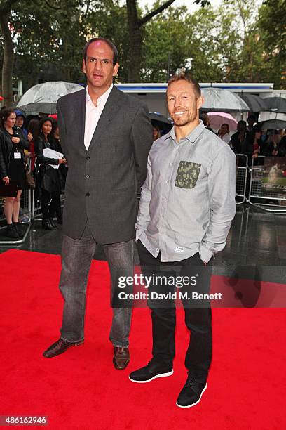 Martin Johnson and Jonny Wilkinson attend the World Premiere of "Building Jerusalem" at the Empire Leicester Square on September 1, 2015 in London,...