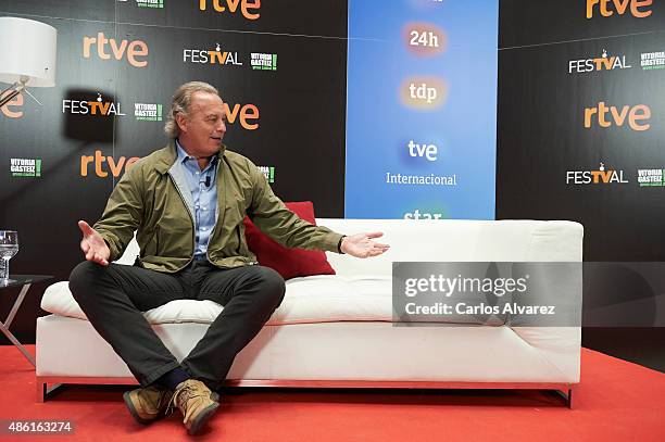 Spanish singer Bertin Osborne attends the "En La Tuya O En La Mia" new Tv show presentation during the 7th FesTVal Television Festival 2015 at the...