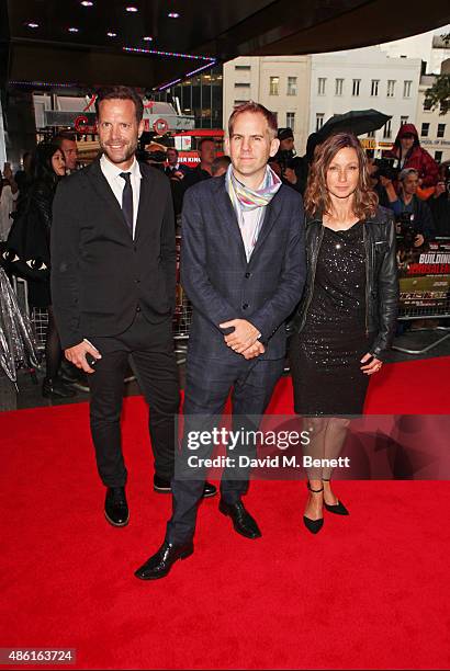 Guest, Director James Erskine and Producer Victoria Gregory attend the World Premiere of "Building Jerusalem" at the Empire Leicester Square on...