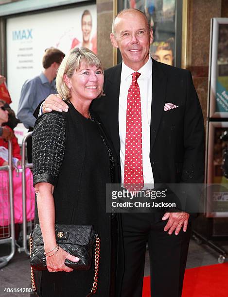 Sir Clive Woodward and his wife Jayne Williams attend the World Premiere of "Building Jerusalem" at Empire Leicester Square on September 1, 2015 in...