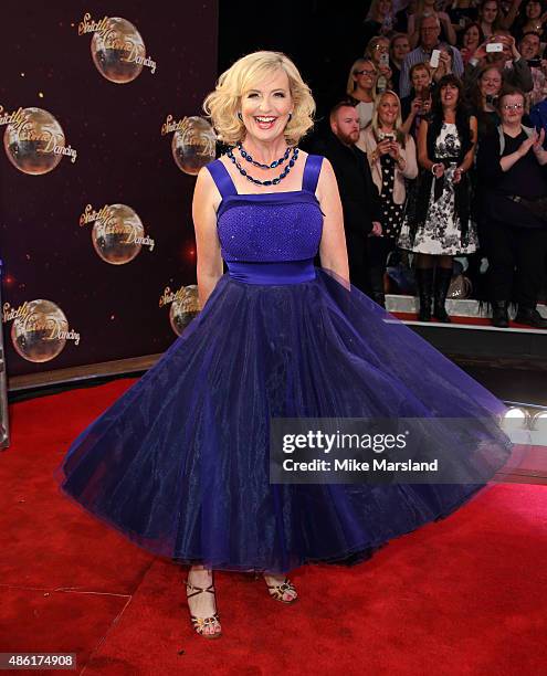 Carol Kirkwood attends the red carpet launch of " Strictly Come Dancing 2015" at Elstree Studios on September 1, 2015 in Borehamwood, England.