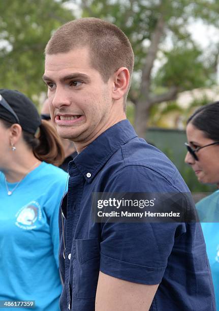 Andrew Garfield participates in Be Amazing 2014 Miami at Hialeah Gardens Elementary on April 22, 2014 in Hialeah, Florida.