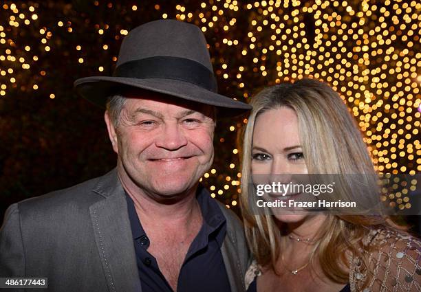 Musician Micky Dolenz and Donna Quinter attend the 8th Annual BritWeek Launch Party at a private residence on April 22, 2014 in Los Angeles,...