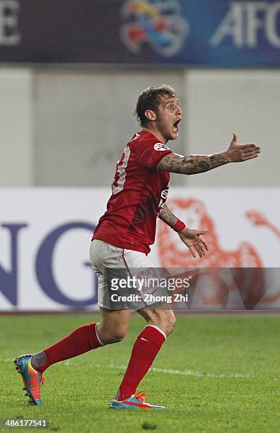 Alessandro Diamanti of Guangzhou Evergrande reacts during the AFC Asian Champions League match between Guangzhou Evergrande and Yokohama F. Marinos...