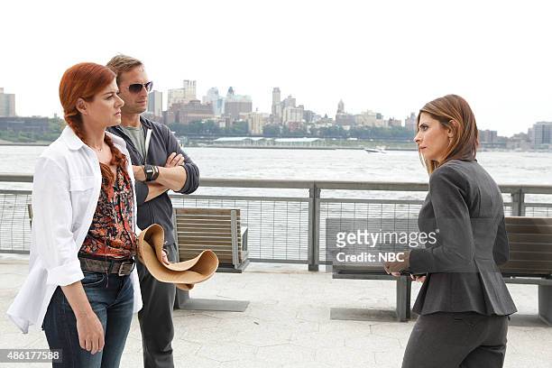 The Mystery of the Taken Boy" Episode 201 -- Pictured: Debra Messing as Laura Diamond, Josh Lucas as Jake Broderick, Callie Thorne as Captain Nancy...