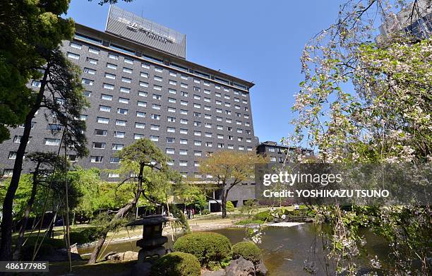 This picture taken on April 15, 2014 shows the Takanawa Prince Hotel, a hotel of Japanese railway and hotels giant Seibu Holdings in Tokyo. Seibu...