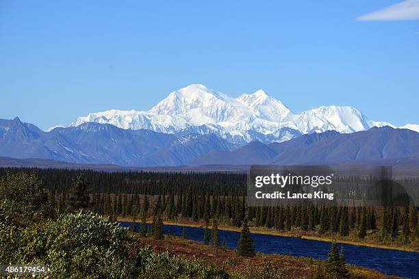 View of Denali, formerly known as Mt. McKinley, on September 1, 2015 in Denali National Park, Alaska. According to the National Park Service, the...