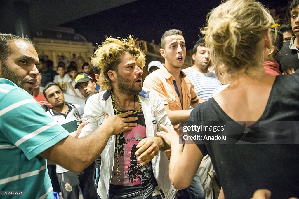 Migrants in Budapest Keleti railway station