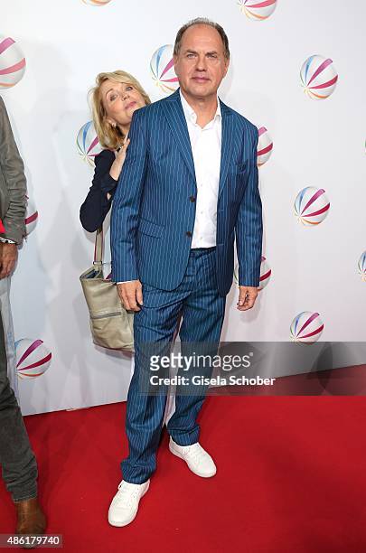 Gisela Schneeberger and Uwe Ochsenknecht during the premiere of the film 'Die Udo Honig Story' at Gloria Palast in Munich on September 1, 2015 in...