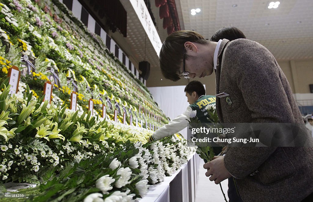 Families Mourn Loss At Group Memorial Altar In Ansan