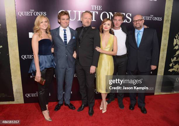 Erin Richards, Sam Claflin, Jared Harris, Olivia Cooke, Rory Fleck-Byrne and John Pogue attend the premiere of Lionsgate Films' "The Quiet Ones" at...