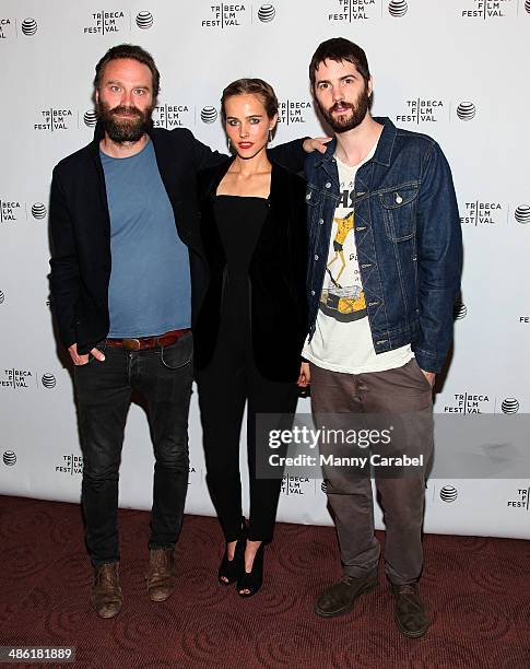 Tristan Patterson, Isabel Lucas and Jim Sturgess attend the screening of "Electric Slide" during the 2014 Tribeca Film Festival at Chelsea Bow Tie...