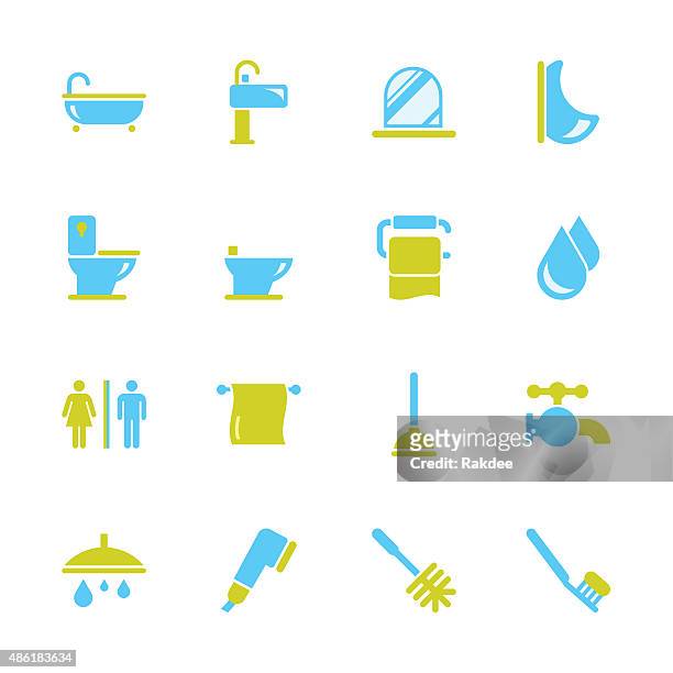 badewanne und badezimmer-color-serie - bidet stock-grafiken, -clipart, -cartoons und -symbole