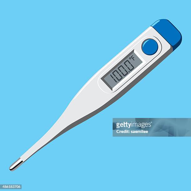 digital thermometer - fever stock illustrations