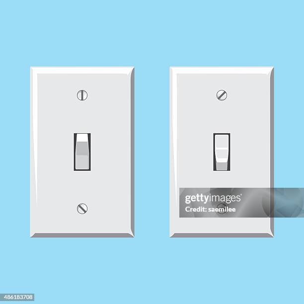 stockillustraties, clipart, cartoons en iconen met light switches - extreme close up