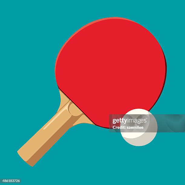 stockillustraties, clipart, cartoons en iconen met ping-pong - tafeltennisbatje