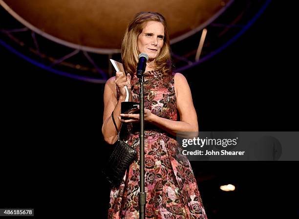 Nathalie Binette of the MGM Grand Casino accepts the Casino-Medium Capacity of the Year Award onstage during the 9th Annual ACM Honors at the Ryman...