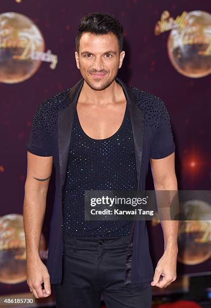 Peter Andre attends the red carpet launch of "Strictly Come Dancing 2015" at Elstree Studios on September 1, 2015 in Borehamwood, England.