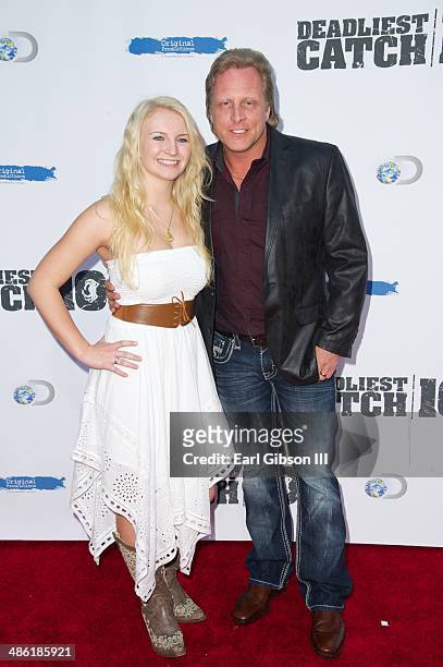 Mandy Hansen and Sig Hansen attend the premiere of the 10th season of "Deadliest Catch" at ArcLight Cinemas on April 22, 2014 in Hollywood,...