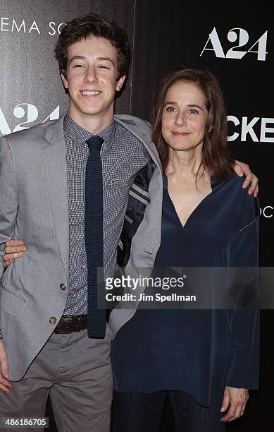 Gideon Babe Ruth Howard and Debra Winger attend the A24 and The Cinema Society premiere of "Locke" at The Paley Center for Media on April 22, 2014 in...