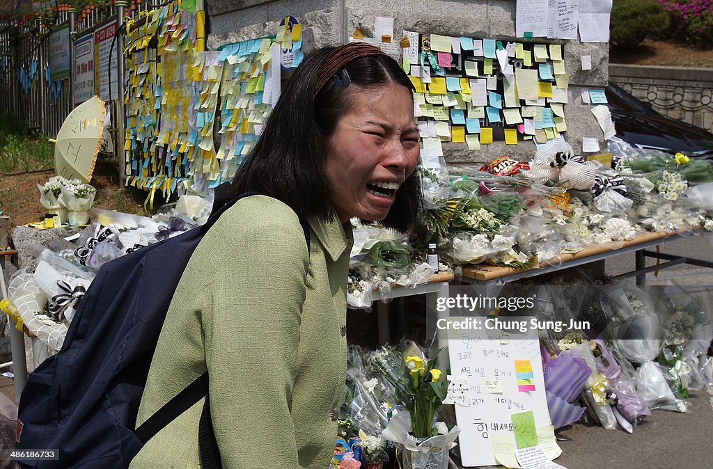 Families Mourn Loss At Group Memorial Altar In Ansan