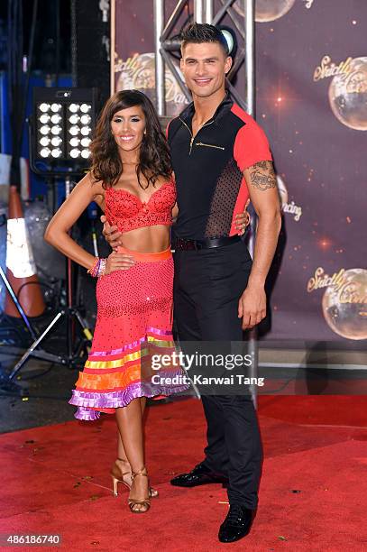 Janette Manrara and Aljaz Skorjanec attend the red carpet launch of "Strictly Come Dancing 2015" at Elstree Studios on September 1, 2015 in...