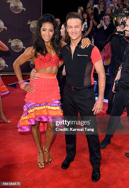 Karen Clifton and Kevin Clifton attend the red carpet launch of "Strictly Come Dancing 2015" at Elstree Studios on September 1, 2015 in Borehamwood,...