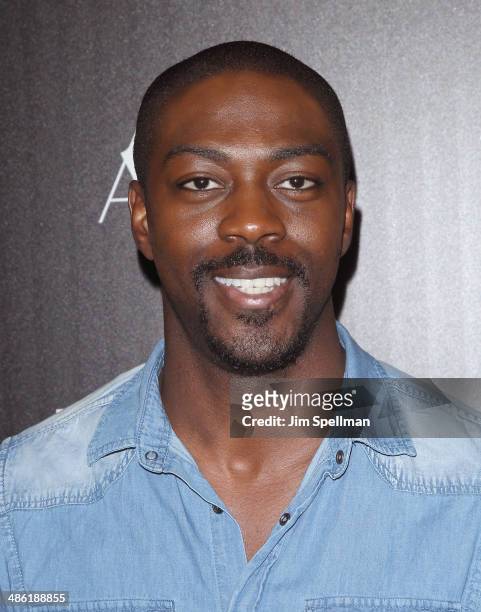 Actor David Ajala attends the A24 and The Cinema Society premiere of "Locke" at The Paley Center for Media on April 22, 2014 in New York City.